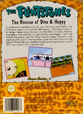 Flintstones, The - The Rescue of Dino & Hoppy (Europe) box cover back